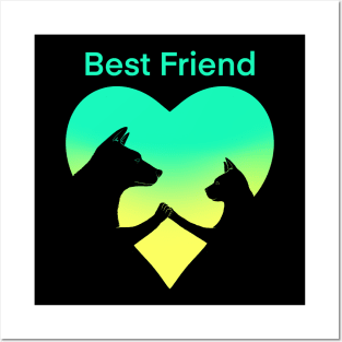 Dog and cat best friend love Posters and Art